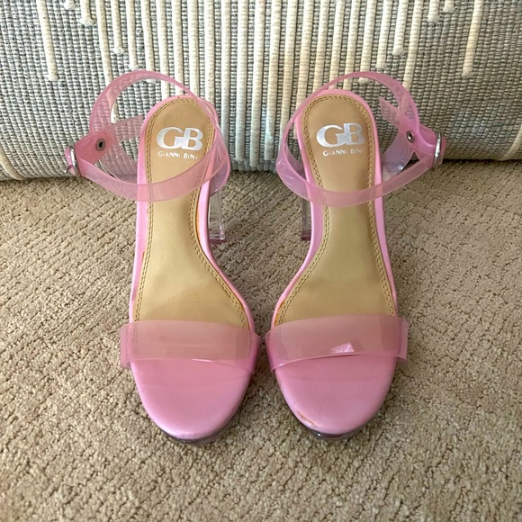 GIANNI BINI PINK KOOL LUCITE HEELS - Picture 2 of 4